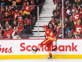 Nazem Kadri celebrates his goal against the Penguins