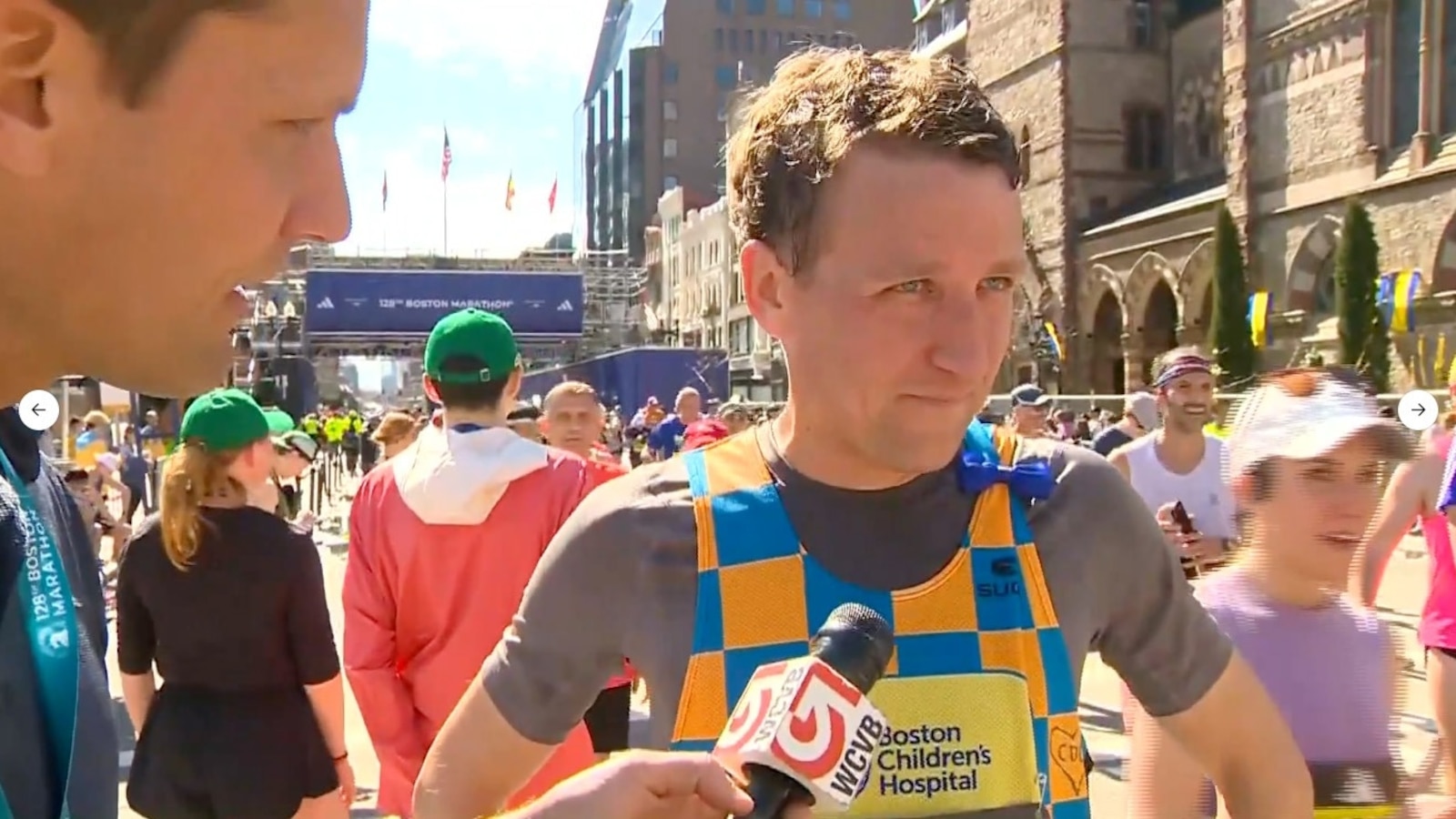 Dad runs Boston Marathon in memory of 3 slain children