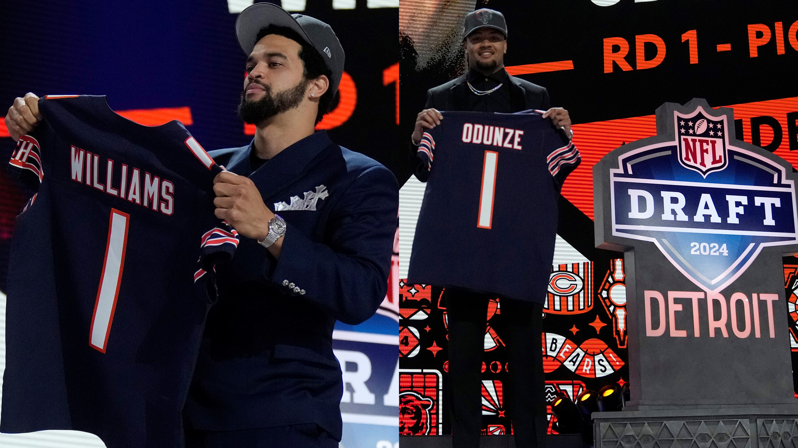2024 NFL Draft: Chicago Bears select QB Caleb Williams with No. 1 overall pick in 1st round; Bears take Rome Odunze with 9th pick