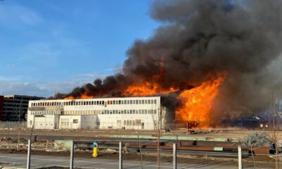 Fire destroys old Edmonton airport hangar