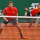 Nicolas Mahut and Edouard Roger-Vasselin in action Tuesday at the Rolex Monte-Carlo Masters.