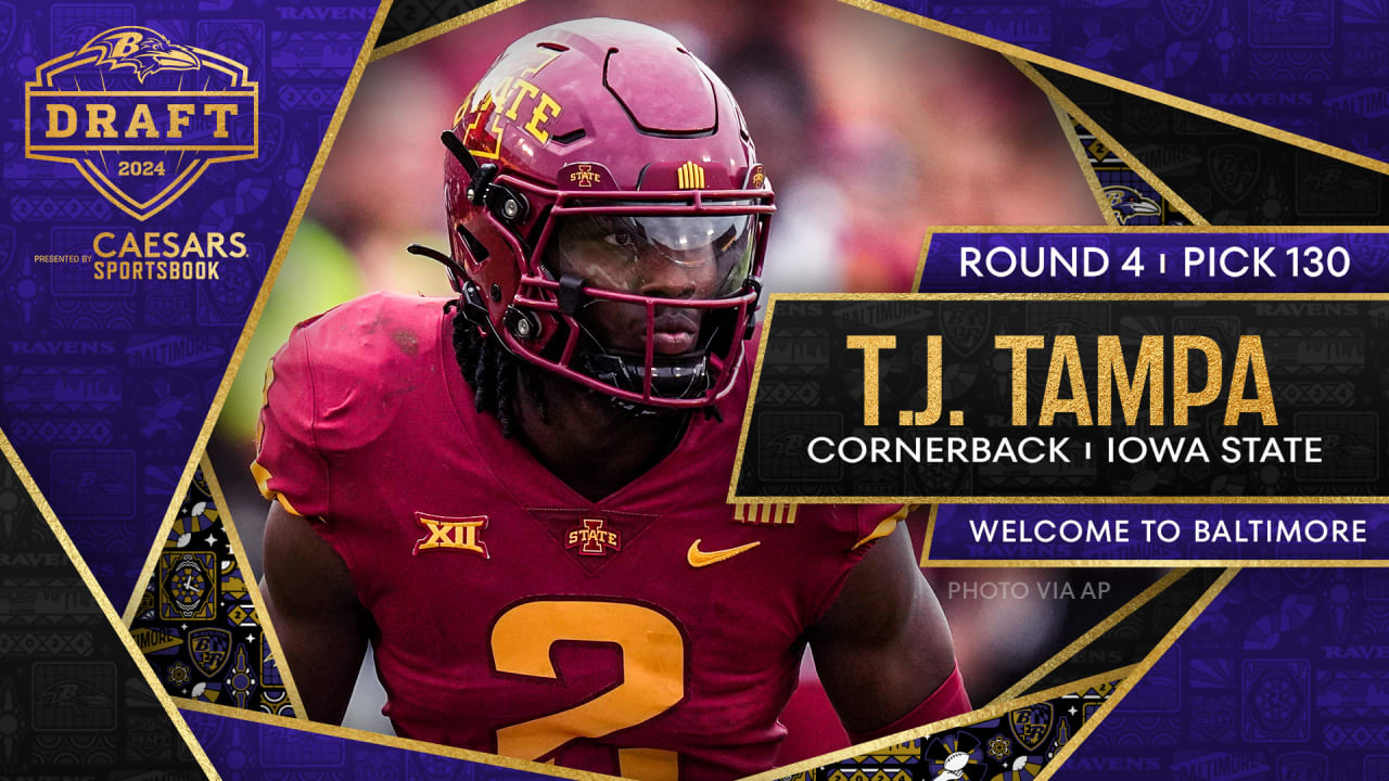 Ravens Select Cornerback T.J. Tampa in Round 4 of 2024 NFL Draft