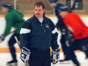 Former Maple Leafs coach Pat Burns skates at practice in 1994. He was a favourite of Steve Simmons while covering the team. Frank Gunn/The Canadian Press file