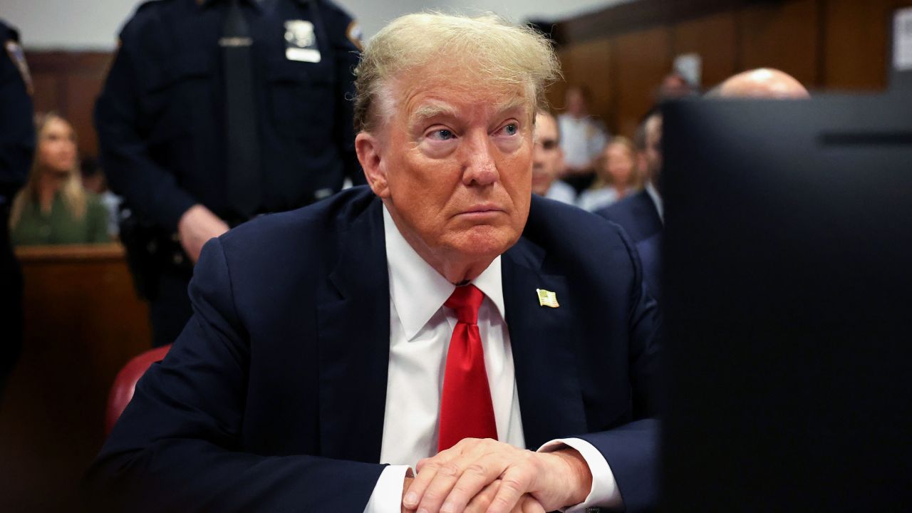 Former President Donald Trump arrives for his hush money trial at Manhattan Criminal Court on May 28, in New York City.