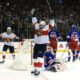 NEW YORK, NEW YORK - MAY 30: Vladimir Tarasenko #10 of the Florida Panthers celebrates after a goal by Anton Lundell #15 during the third period against the New York Rangers in Game Five of the Eastern Conference Final of the 2024 Stanley Cup Playoffs at Madison Square Garden on May 30, 2024 in New York City.