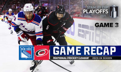 Rangers win Game 3 in OT, push Hurricanes to brink