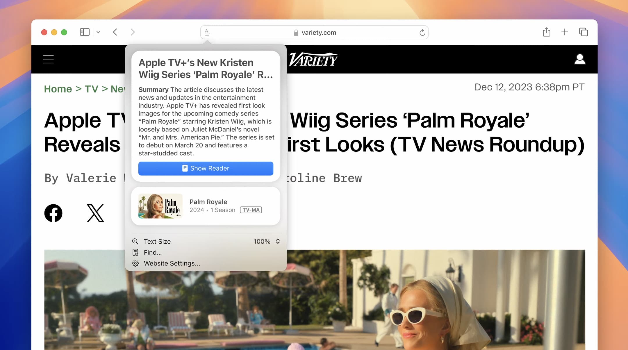 Safari reader highlight iOS 18 macOS 15 beta