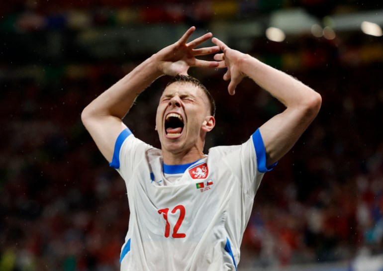 Czech Republic's David Doudera celebrates