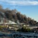 Large fire breaks out near Oak Street Bridge in Richmond, B.C.