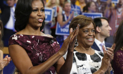 Michelle Obama standing next to her mother