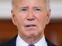 U.S. President Joe Biden speaks at the White House on July 1, 2024. Editorials in prominent media outlets have been calling on Biden to give up his re-election bid following his disastrous performance in last week's debate with Donald Trump.