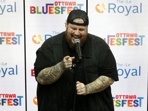 Bluesfest headliner Jelly Roll performs a mini concert at the Royal Ottawa Hospital before performing at Bluesfest Tuesday night.