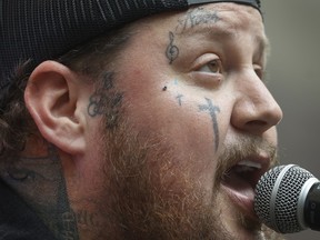 Bluesfest headliner Jelly Roll performs a mini concert at the Royal Ottawa Hospital before performing at Bluesfest Tuesday night.