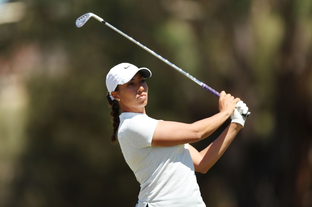 ADELAIDE, AUSTRALIA - FEBRUARY 16: Cheyenne Woods of the United States hits her second shot on the 6th hole during day two of the ISPS Handa Australian Women's Open at Kooyonga Golf Club on February 16, 2018 in Adelaide, Australia. (Photo by Mark Metcalfe/Getty Images)