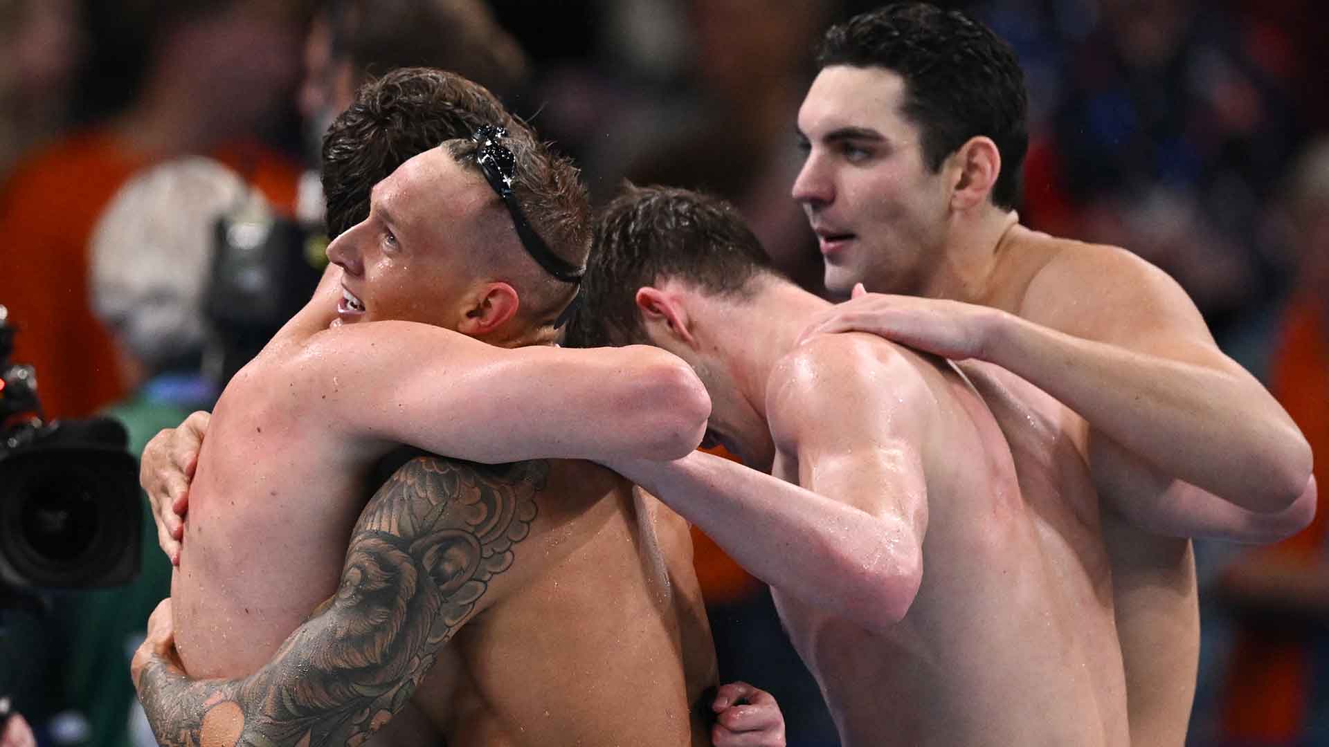 Caeleb Dressel anchors relay to Team USA's first gold medal of Paris Olympics