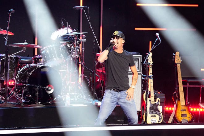 Musician Kid Rock practices at rehearsals during the final day of the Republican National Convention at the Fiserv Forum on Jul 18, 2024.