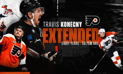 Flyers sign forward Travis Konecny to an eight-year extension