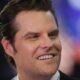 Rep. Matt Gaetz, R-Fla., is seen on the convention floor during the second day of the Republican National Convention at the Fiserv Forum. The second day of the RNC focused on crime and border policies.