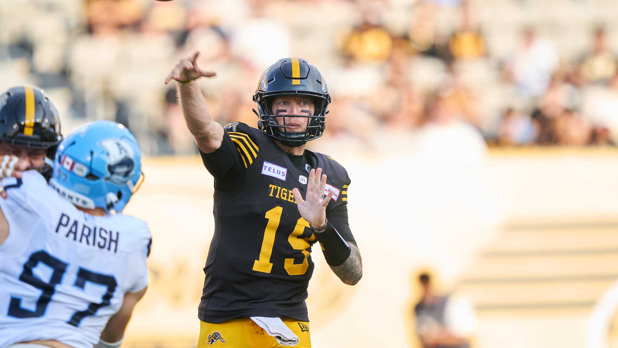 Tiger-Cats hold off Argos to earn first win of the season