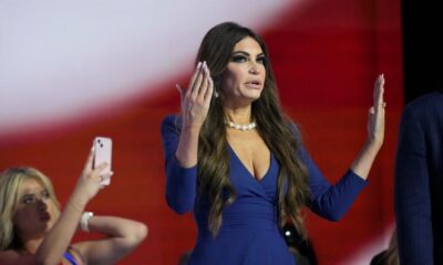 Kimberly Guilfoyle is seen on stage before the start of the second day of the Republican National Convention at the Fiserv Forum. The second day of the RNC focused on crime and border policies.