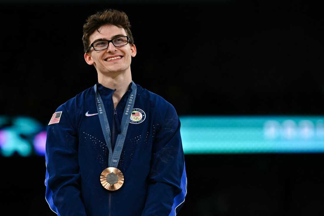 Nedoroscik's bronze on Saturday was his second medal of these Olympics after helping the U.S. men's gymnastics team win bronze during the team all-around final earlier in the week.