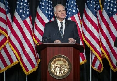 Tim Walz delivers his speech