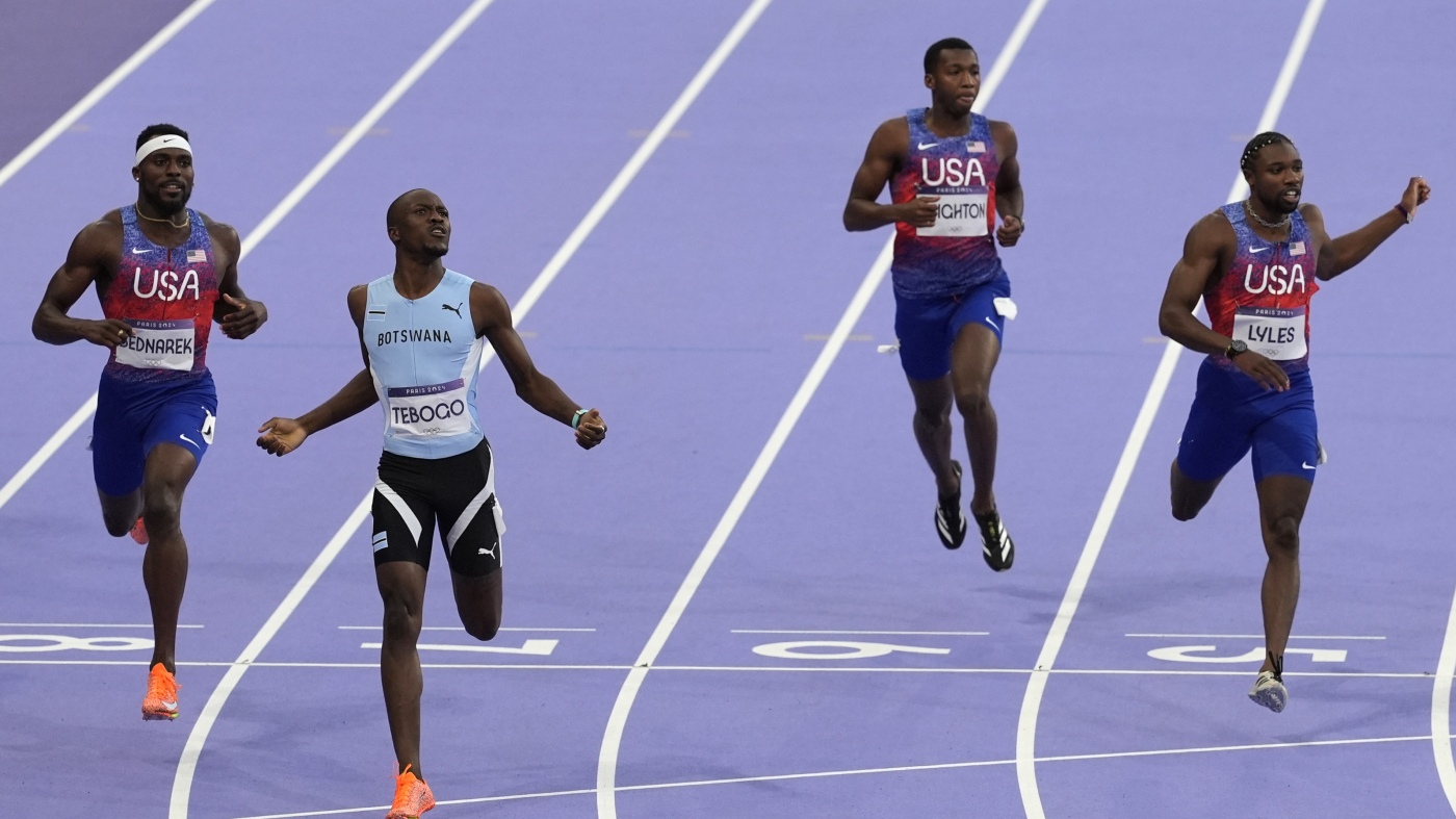 Noah Lyles places 3rd in Olympic 200m; Botswana's Letsile Tebogo wins : NPR