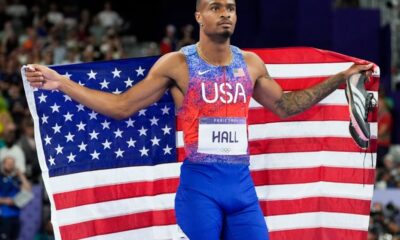 USA’s Quincy Hall wins gold in men’s 400m race