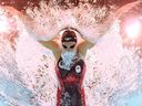 Canada's Summer McIntosh competing in the heats of women's 400m individual medley swimming event during the Paris 2024 Olympic Games at the Paris La Defense Arena in Nanterre, west of Paris, on July 29, 2024. 