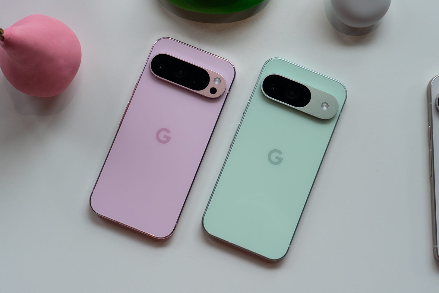 The Google Pixel 9 Pro and Pixel 9, captured by Max Buondonno for The Shortcut.