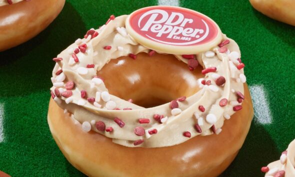 Krispy Kreme and Dr Pepper Collab on Soda-Flavored Doughnut