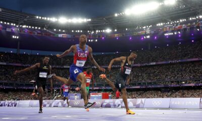 In epic sprint to the finish, Quincy Hall wins 400m gold