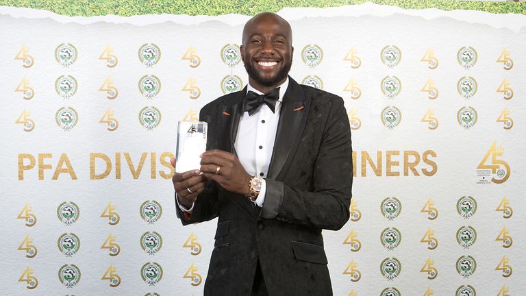 Sol Bamba with an award for PFA Championship Team of the Year in 2018, while he was with Cardiff City. Pic: PA