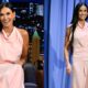 Demi Moore on "The Tonight Show Starring Jimmy Fallon" on Sept. 9 in New York, pink dress, Victoria Beckham