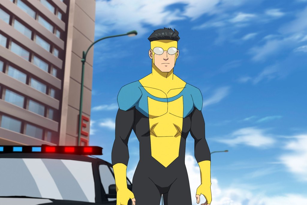 A cartoon of a man in a superhero garment