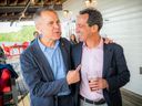 Mark Carney pictured in June with Telesat CEO Dan Goldberg, who has also been the beneficiary of billions in federal dollars.