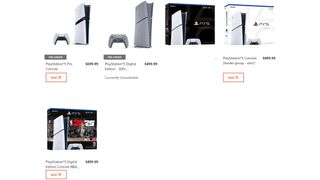 The Playstation Direct storefront showing PS5 Pro is still in stock