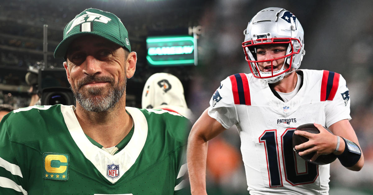 Drake Maye referred to Aaron Rodgers as the GOAT after Patriots lost to Jets