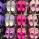 Rows of Crocs inside a Las Vegas retail store.