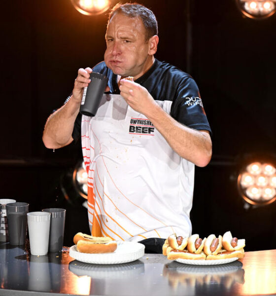 Joey Chestnut beats Kobayashi, sets new world record in Netflix hot dog eating competition