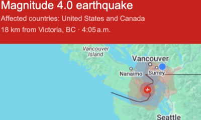 Light tremors felt in Vancouver after 4.0 earthquake near Victoria