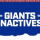 Who’s in, who’s out for Giants vs. Commanders