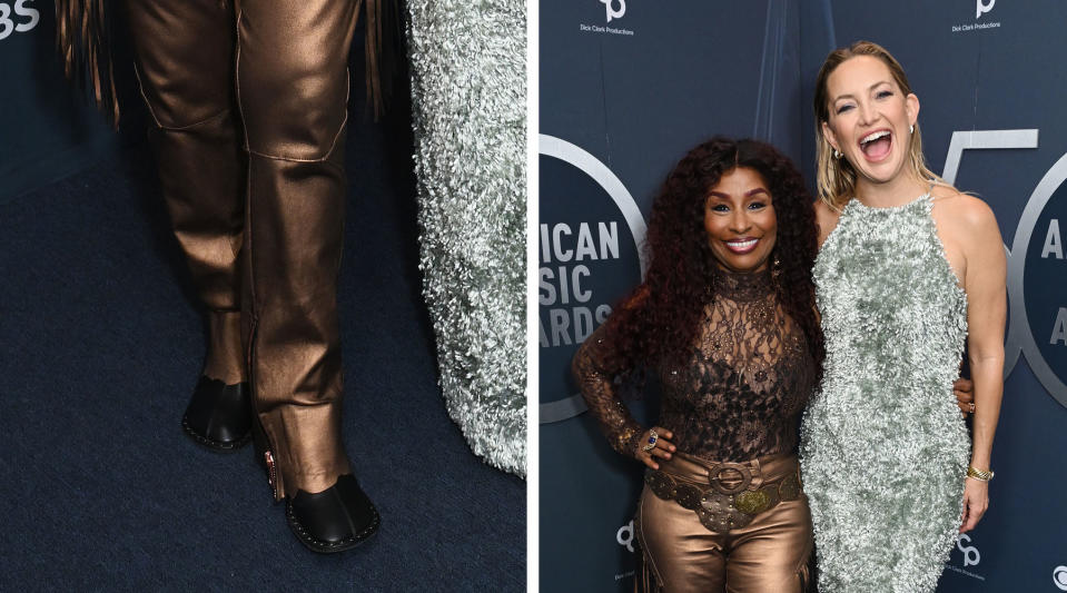 In this image released on October 6, 2024, Chaka Khan, Kate Hudson arrives at the American Music Awards 50th Anniversary Special at LA Center Studios in Los Angeles, California.