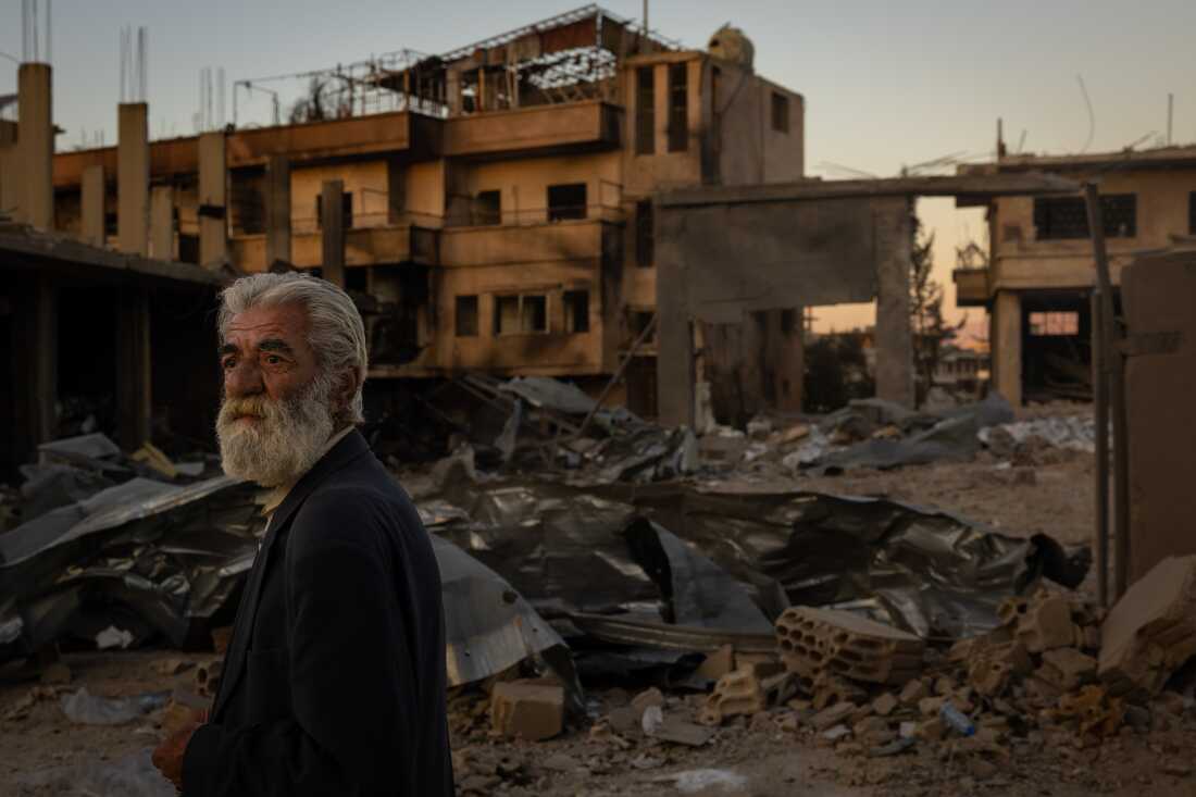 A man surveys the destruction caused by an Israeli airstrike close to a residential area in the Bekaa Valley, in central Lebanon, in September.