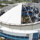 Tropicana Field roof ripped off by Hurricane Milton