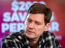 B.C. NDP Leader David Eby speaks during a campaign stop in Richmond, Wednesday, Oct. 9, 2024