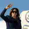 Vice President Harris boards Air Force Two at Harry Reid International Airport in Las Vegas on Sept. 30, 2024.