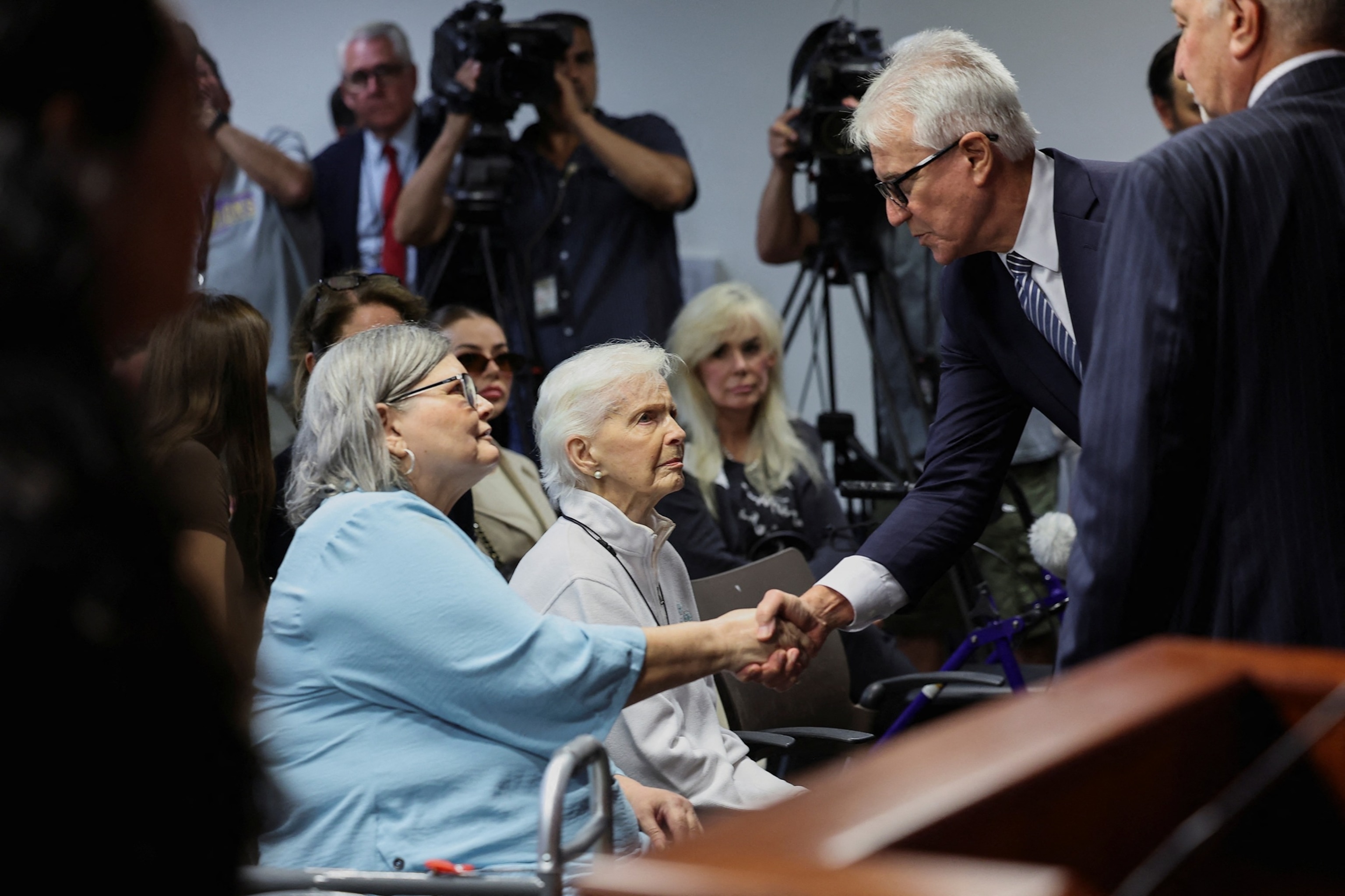 PHOTO: Los Angeles County District Attorney Gascon speaks during a news conference to announce a decision in the case of brothers Menendez, in Los Angeles