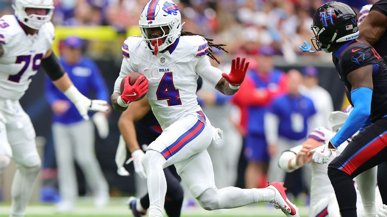 Bills RB James Cook (toe) misses Monday night win over Jets