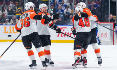 Frost scores shootout winner for Flyers in season opener against Canucks